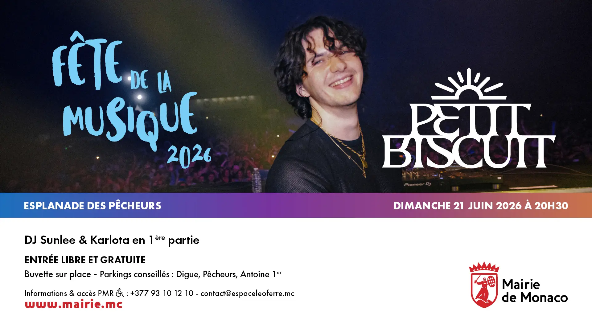 Mairie de Monaco Fête de la Musique 2026 Petit Biscuit